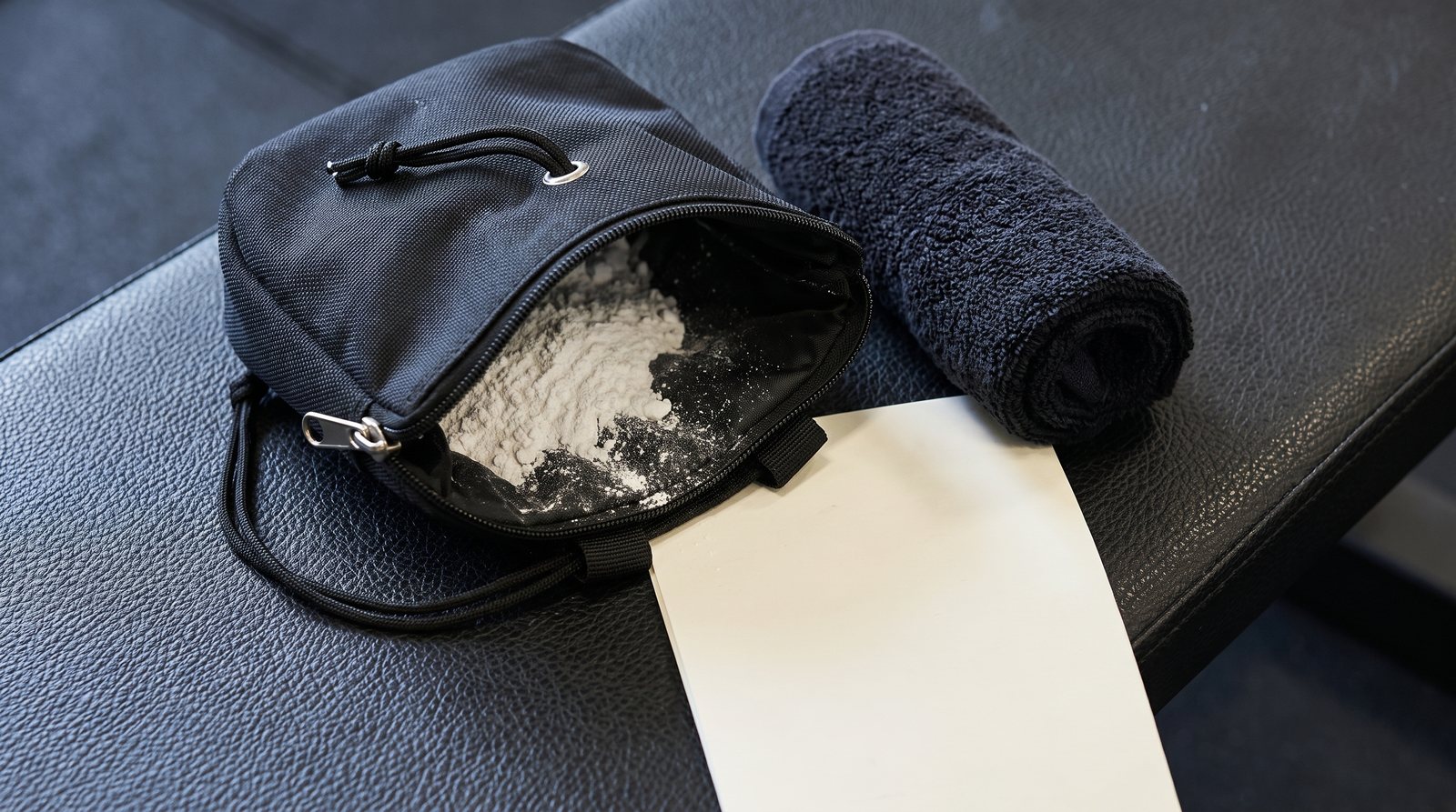 A chalk bag and blank access checklist for planning a climbing session.